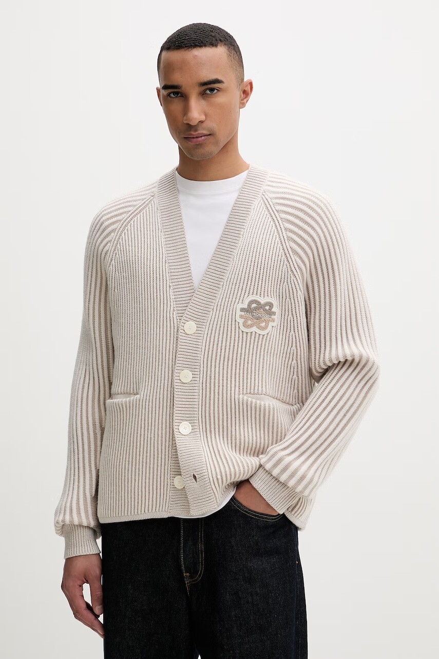 Filling Pieces kardigán pánsky s prímesou vlny Knit Cardigan