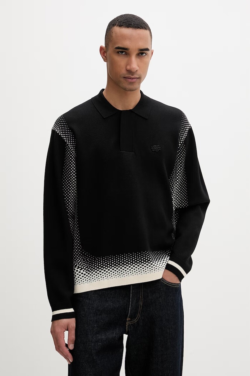 Filling Pieces sveter pánsky s viskózou Knit Shirt Rugby
