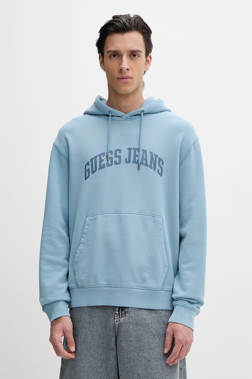 Guess Jeans pánska mikina s kapucňou z bavlny