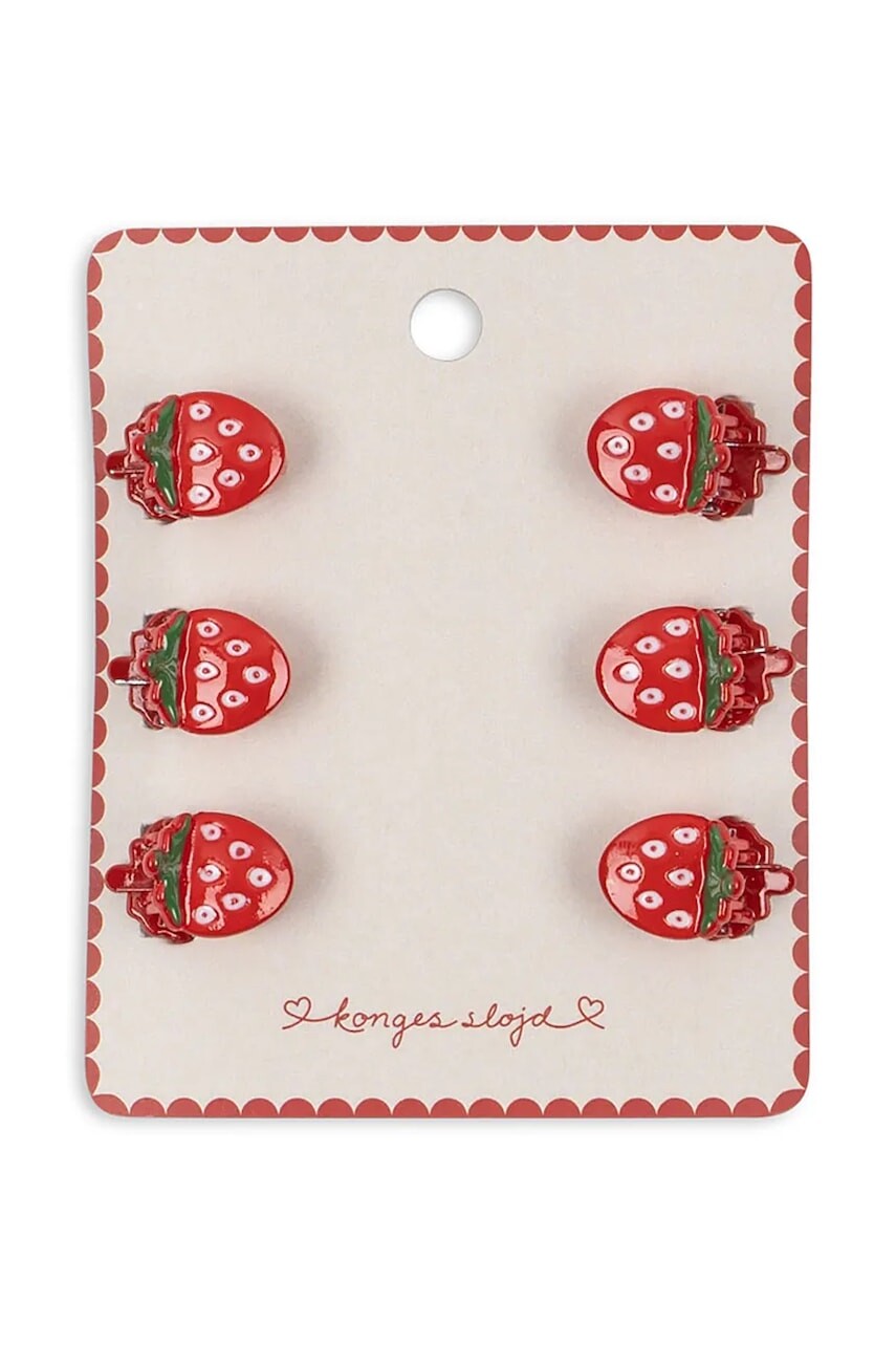 Konges Sløjd detské sponky do vlasov 6 pak MINI FRAISE HAIR CLAWS 6-pak