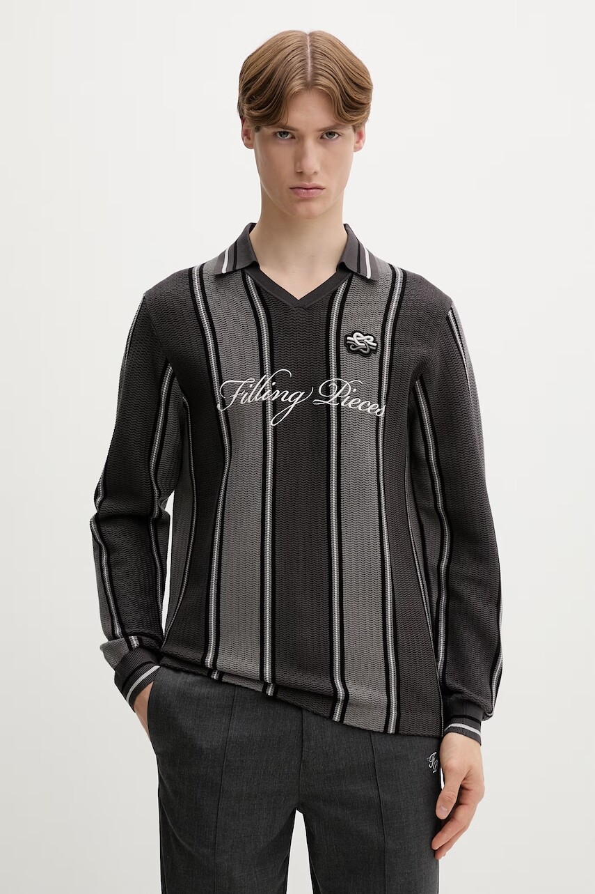 Filling Pieces sveter pánsky s viskózou Knit Football Jersey