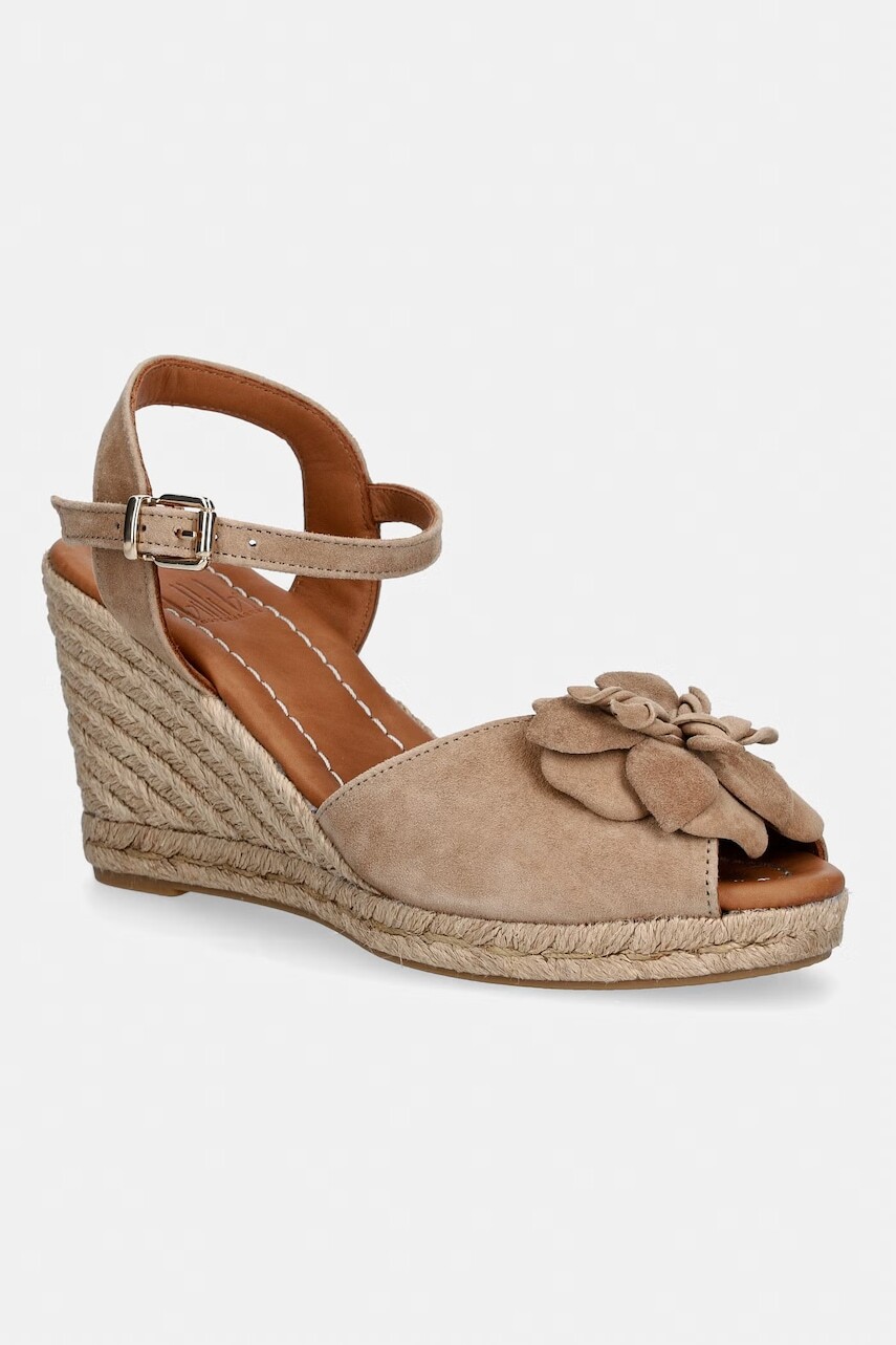 Billi Bi espadrilky na platforme po celej dĺžke dámske nubukové