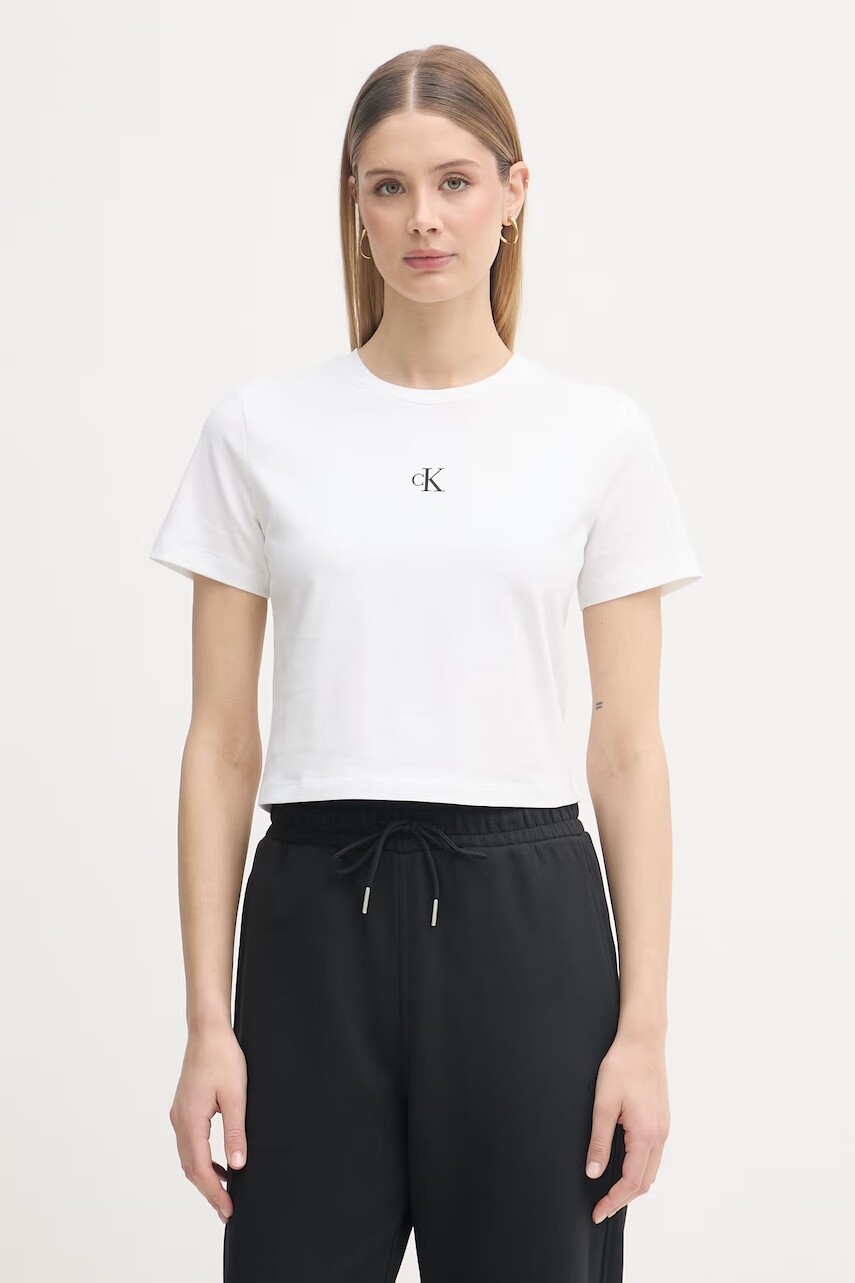 Calvin Klein Jeans basic tričko bavlnené s elastanom