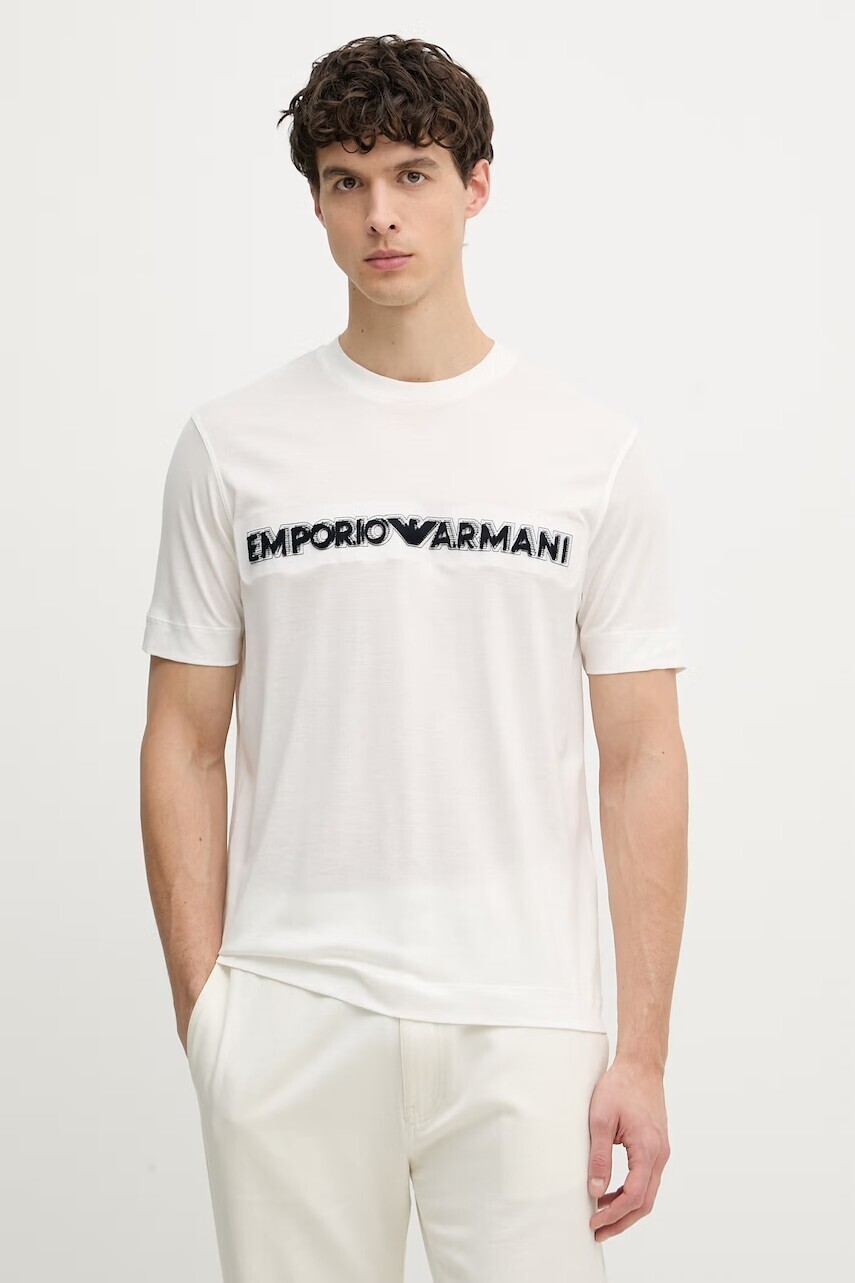 Emporio Armani tričko pánske s lyocellom