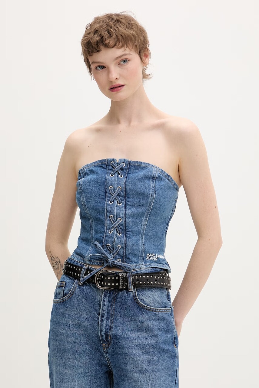 Karl Lagerfeld Jeans korzetová blúzka dámska bavlnená