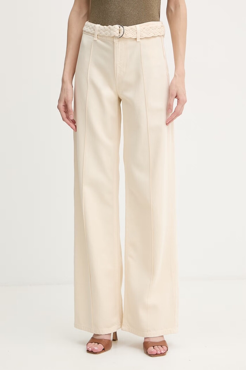 Liu Jo Nohavice wide leg dámske ľanové