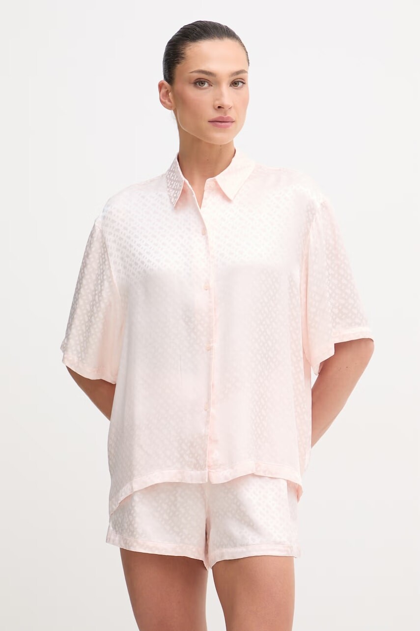 BOSS pyžamová košeľa dámska z viskózy B Monogram_Top