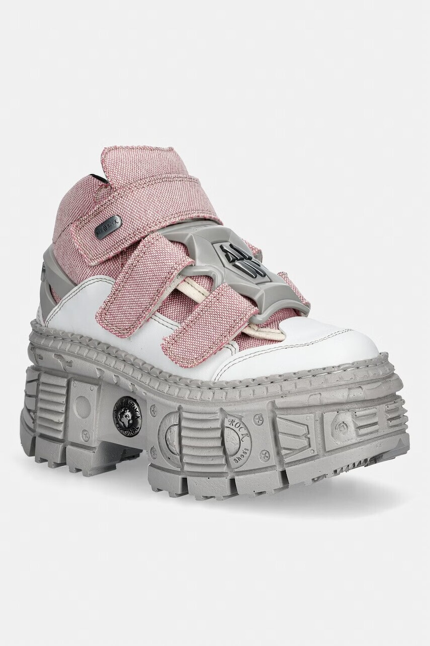 New Rock členkové čižmy dámske VEGAN BLANCO ,ECOBAR ROSA, TANK CASCO P