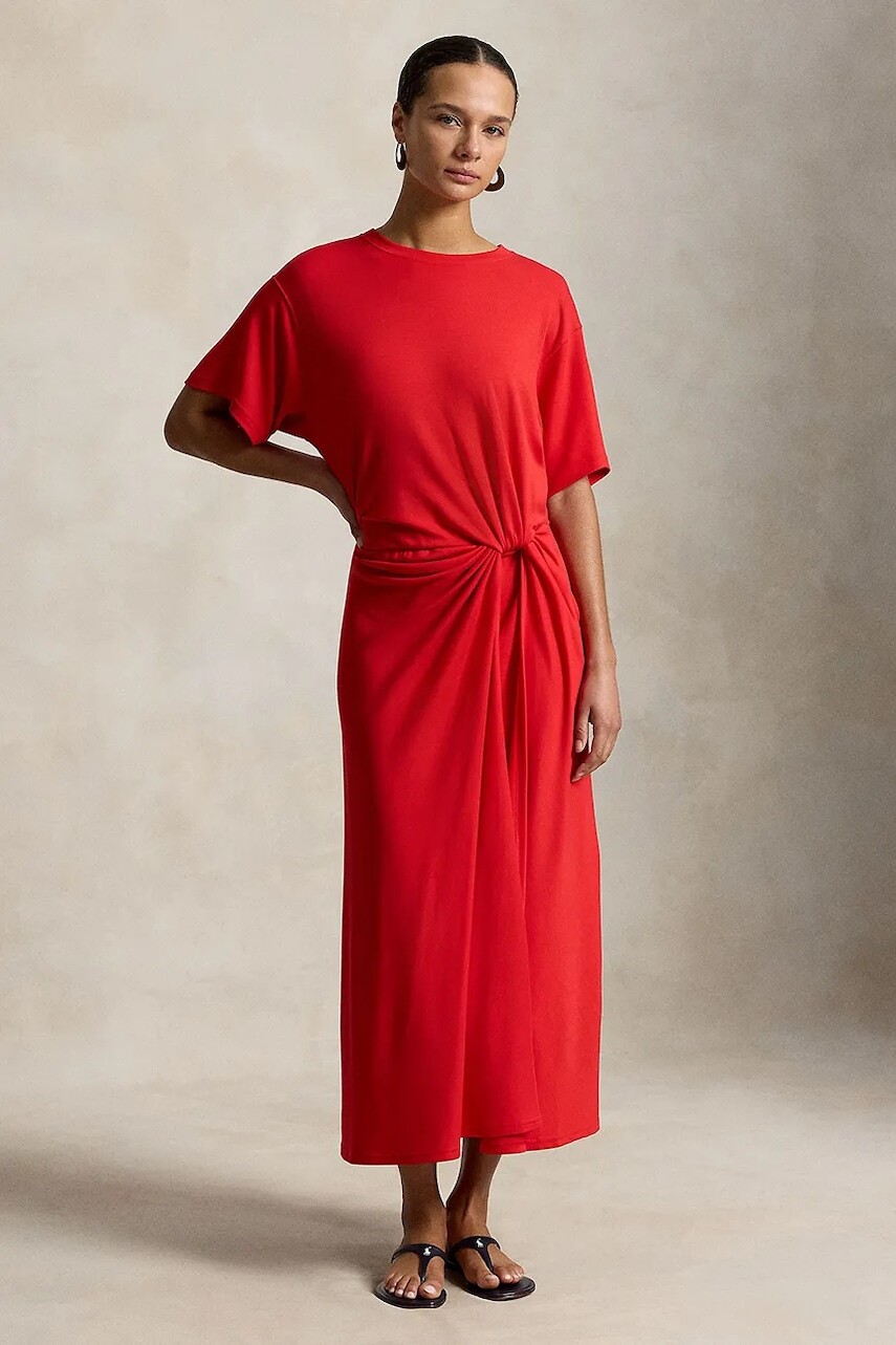 Polo Ralph Lauren šaty z lyocellu LYOCELL-KNT-DRESSES
