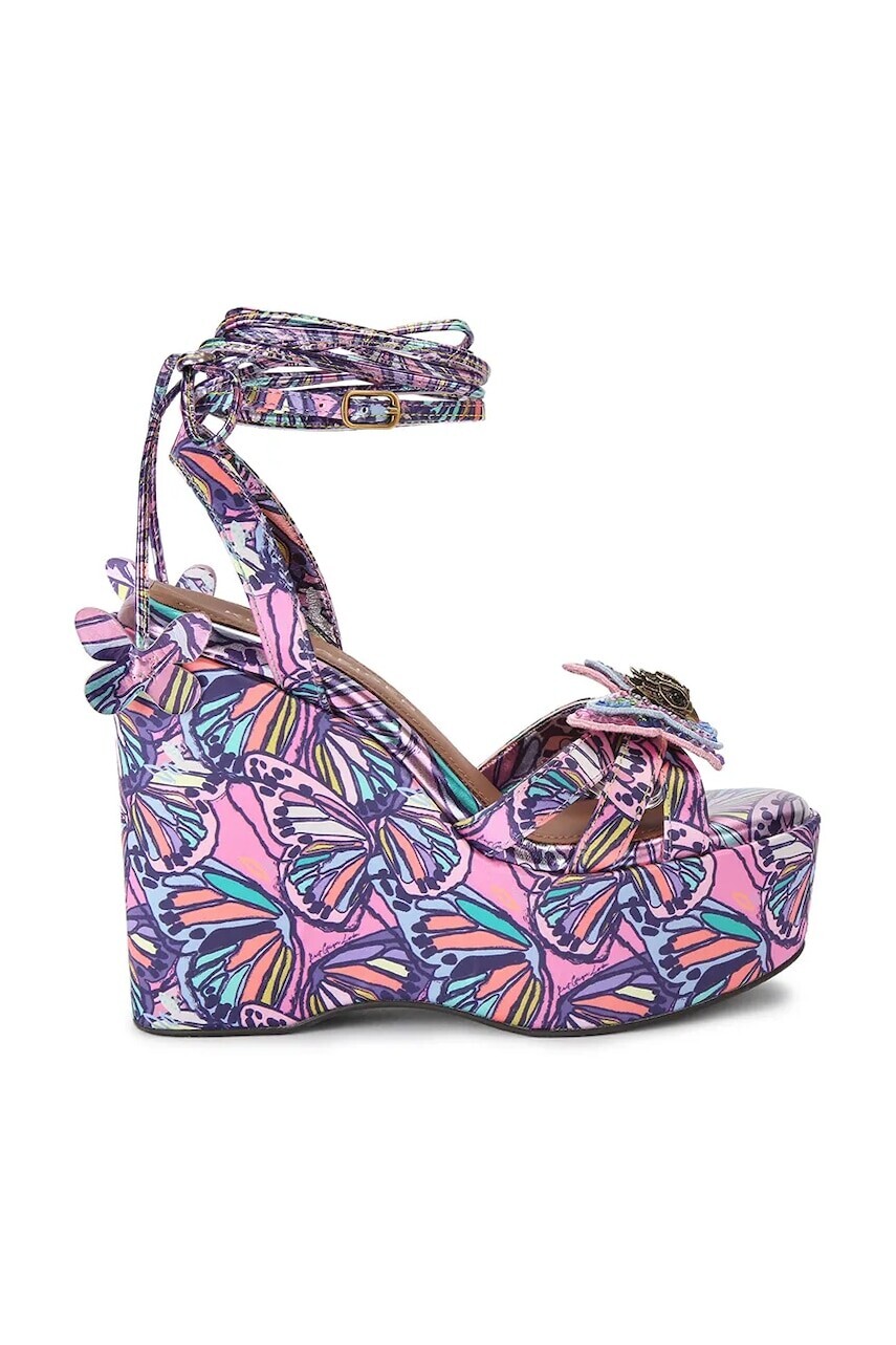 Kurt Geiger London sandále na platforme po celej dĺžke Butterfly Ankle Tie Wedge
