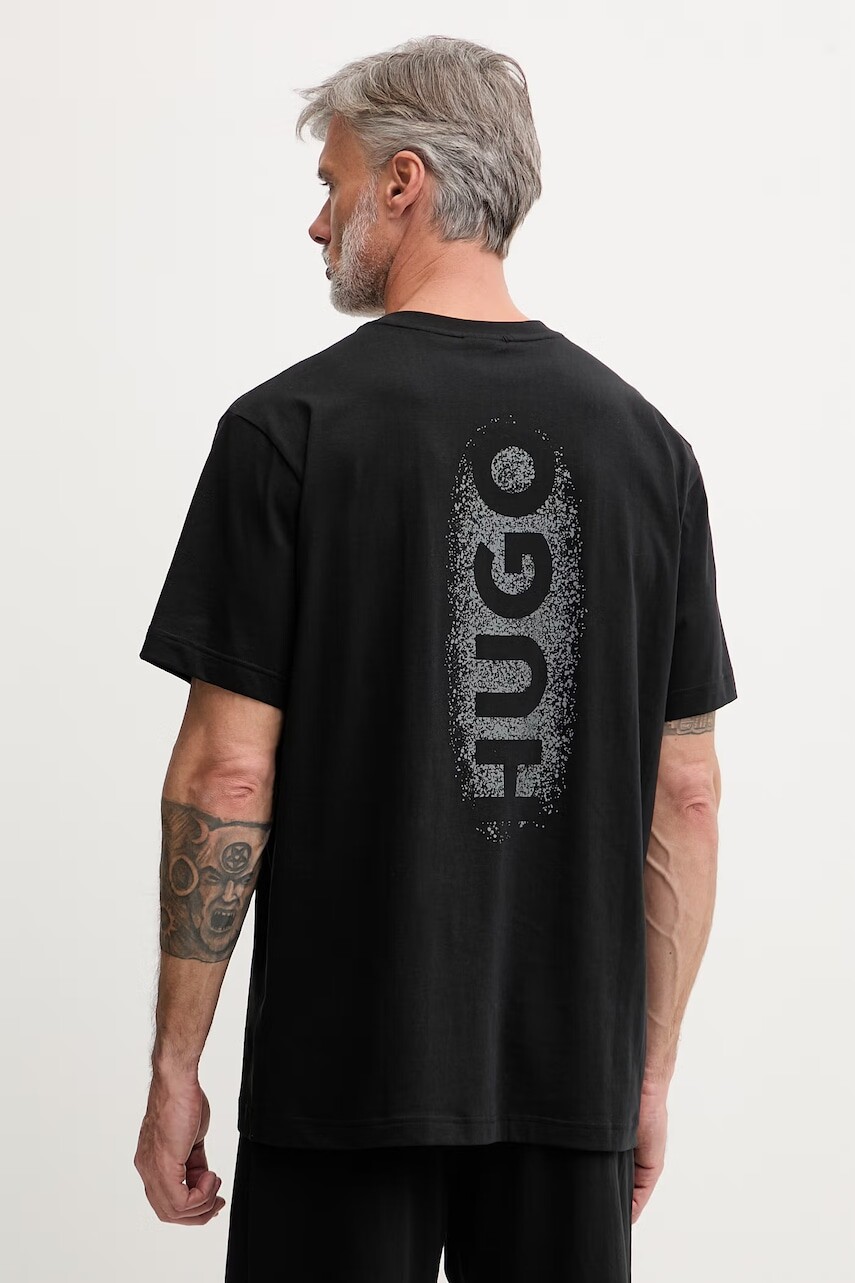 HUGO pyžamové tričko pánske bavlnené SPRAY T-SHIRT