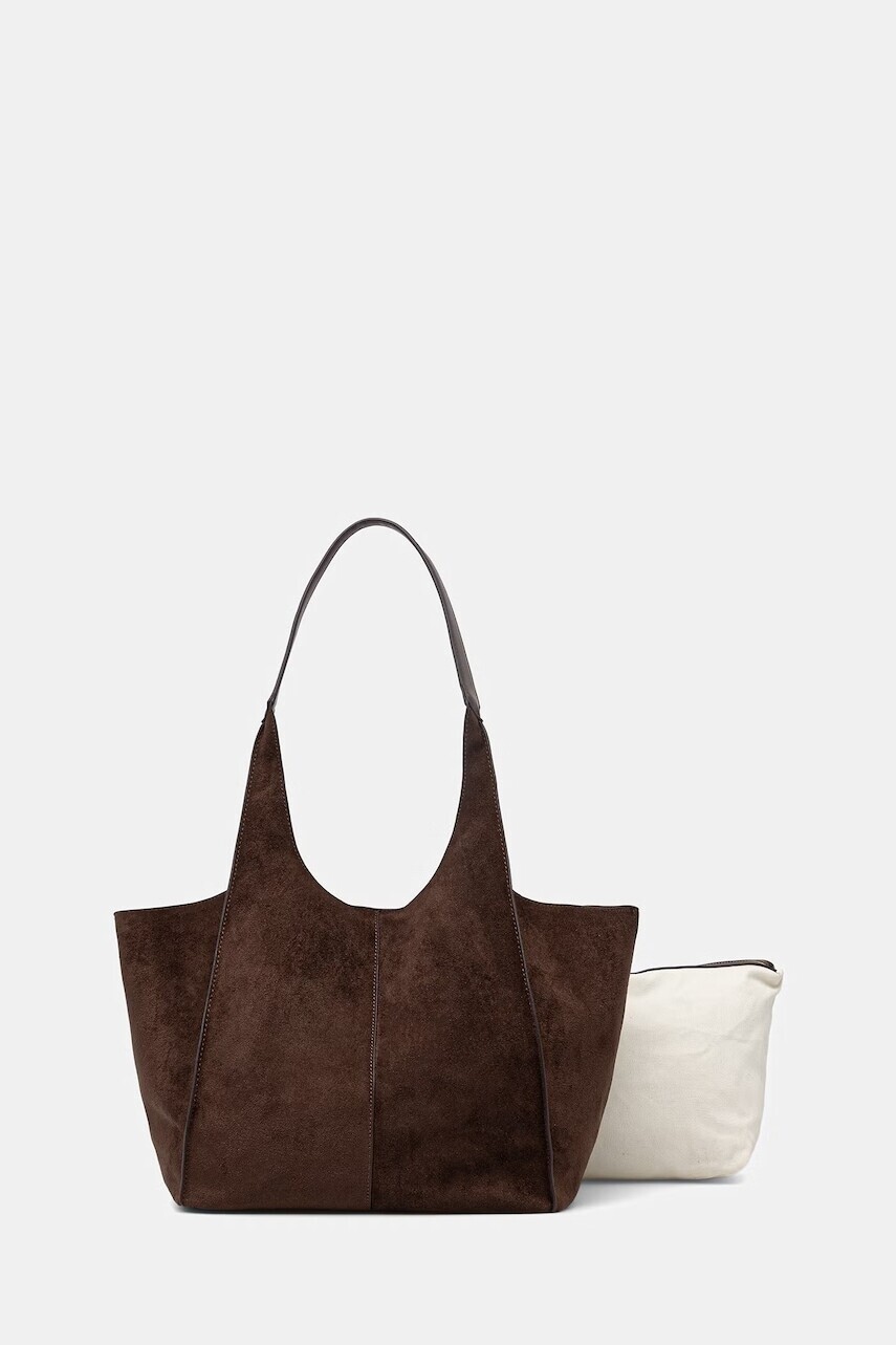 Medicine kabelka typu shopper dámska z imitácie semišu