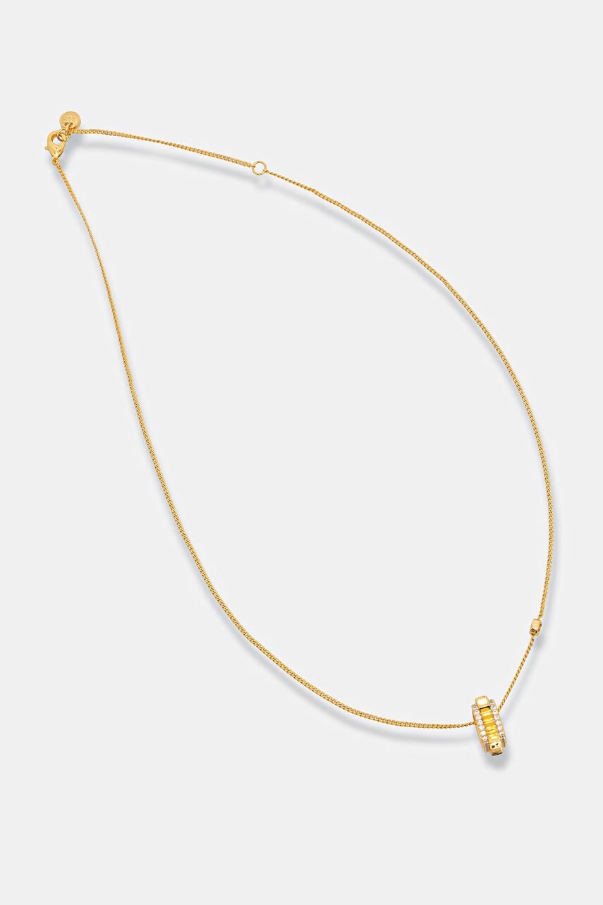 Michael Kors náhrdelník s príveskom dámsky pozlátený zirkónový