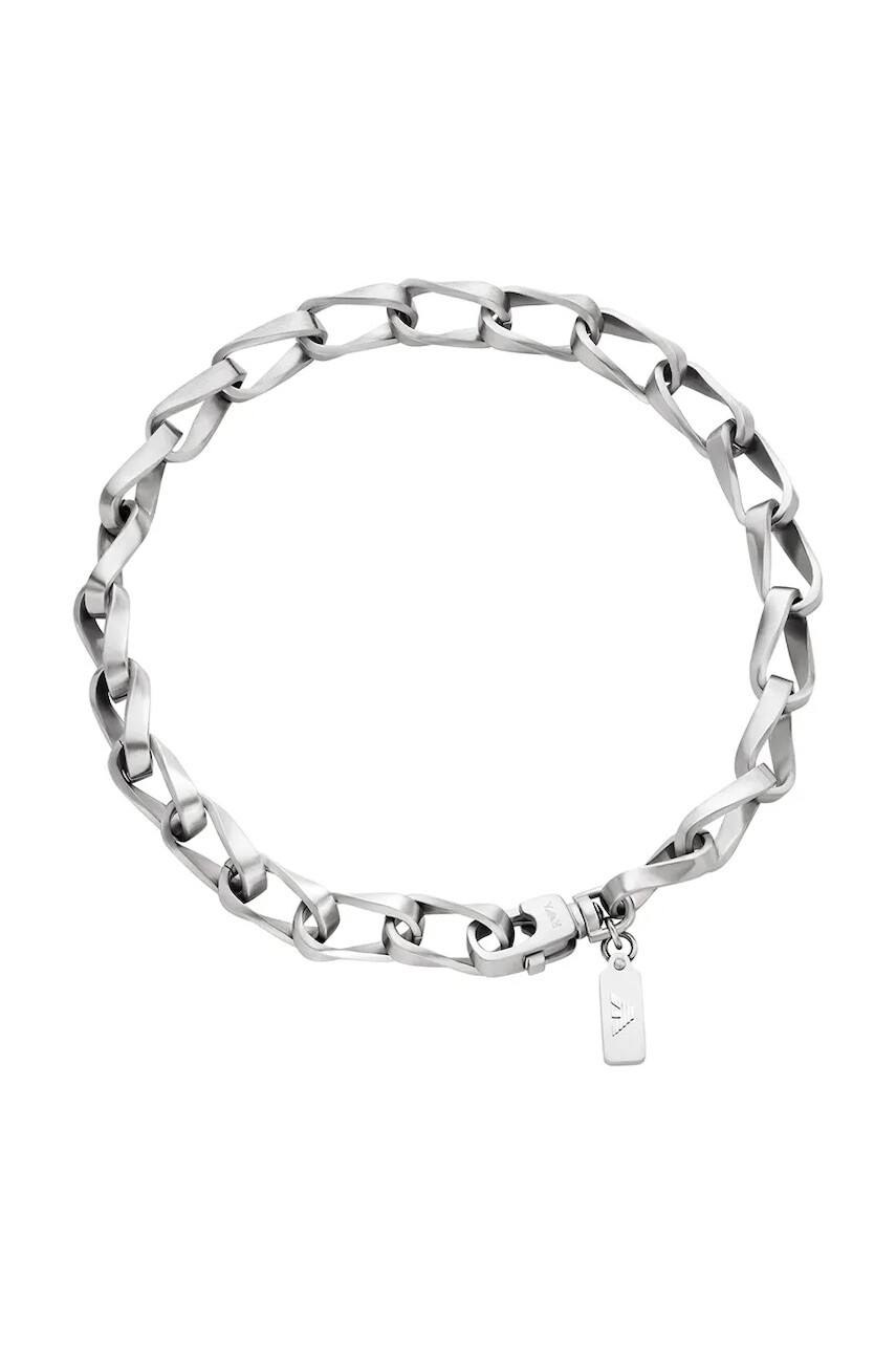 Emporio Armani náhrdelník pánsky zo šľachtenej ocele bez kameňa Eagle Logo