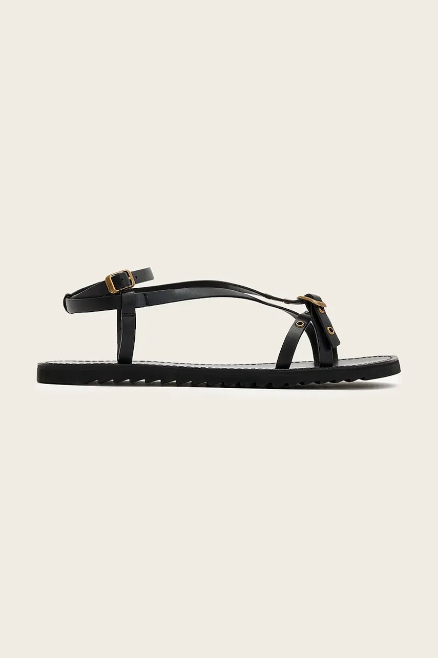 AllSaints sandále s otvorenou pätou dámske kožené Tyla Eyelet Sandal