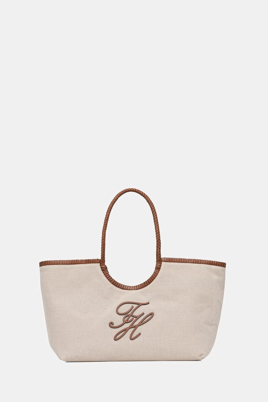 Tommy Hilfiger kabelka typu shopper dámska ľanová SUMMER