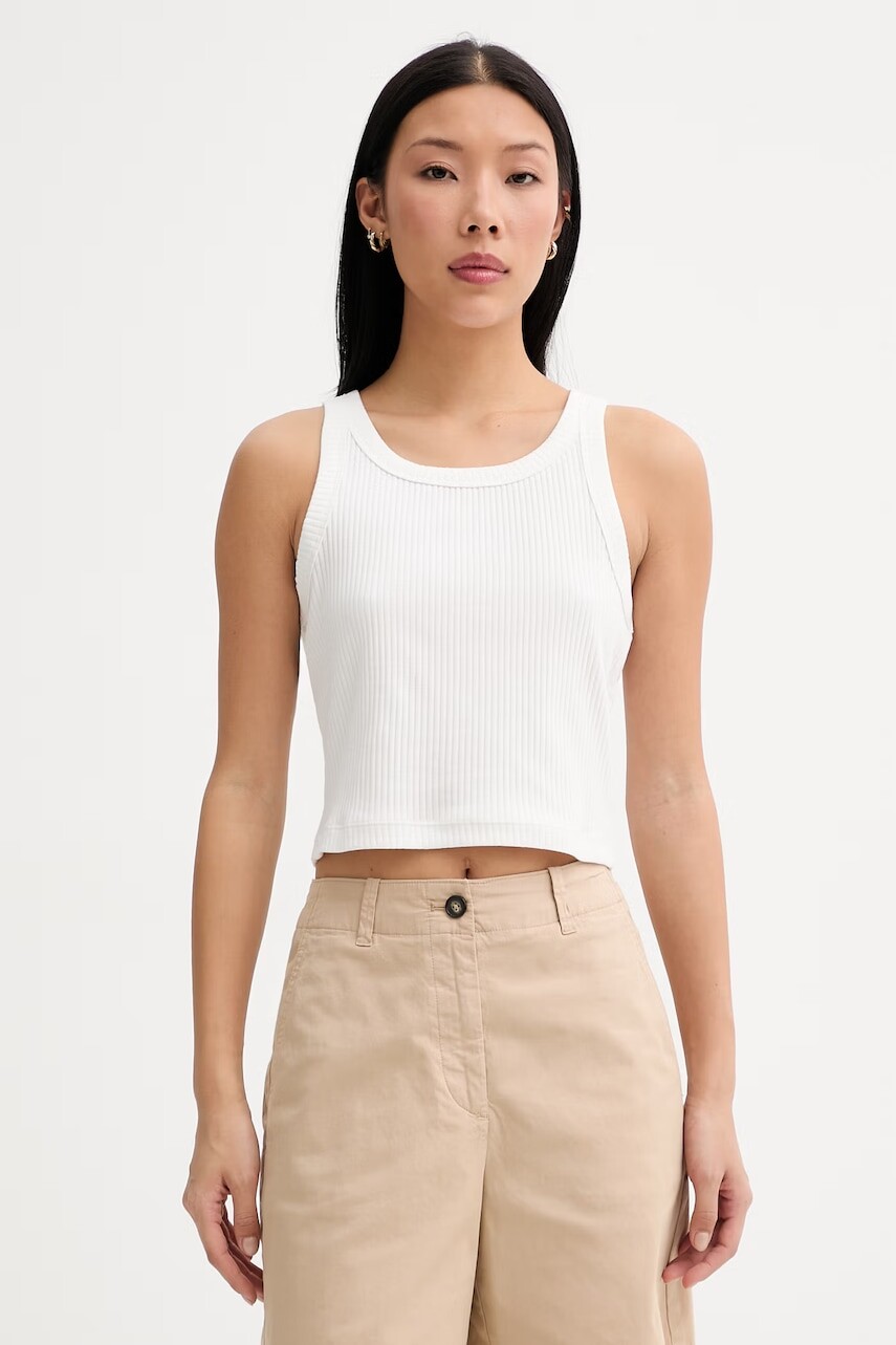 Marc O'Polo crop top dámsky bavlnený s elastanom