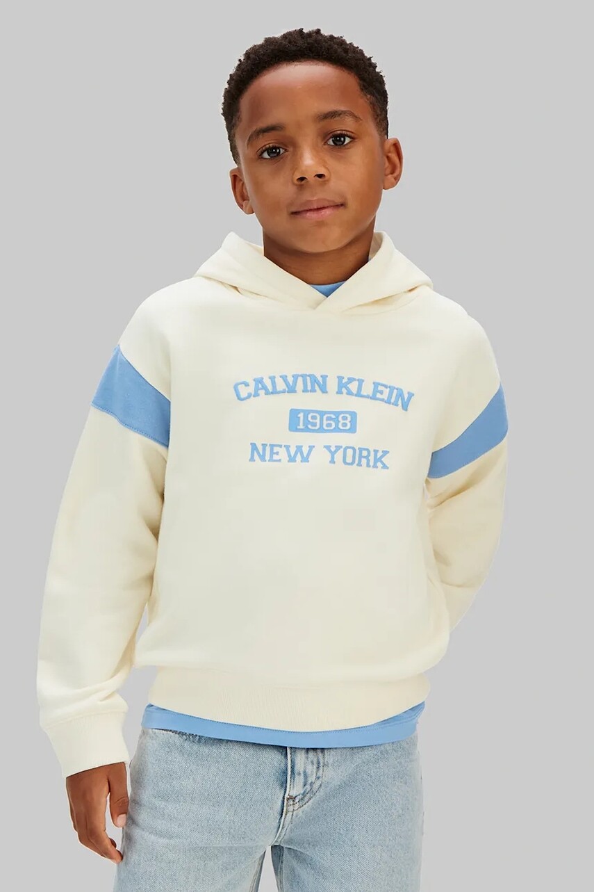 Calvin Klein Jeans mikina s kapucňou detská s bavlnou