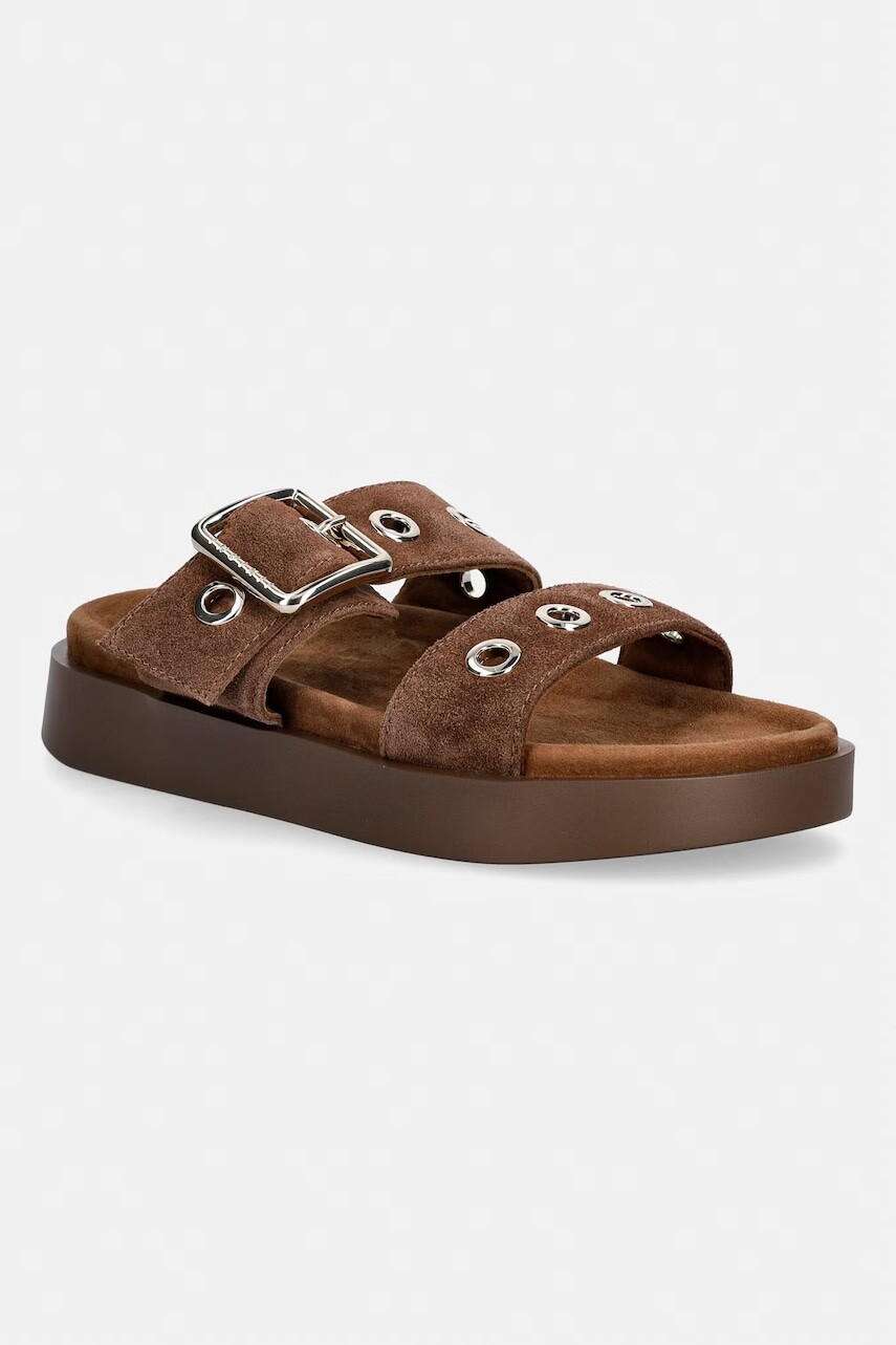 Inuikii šľapky na platforme dámske semišové Tilda Buckle