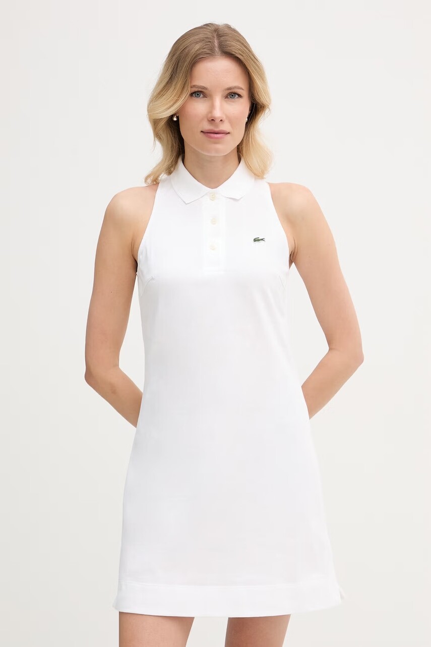 Lacoste letné šaty bavlnené s elastanom