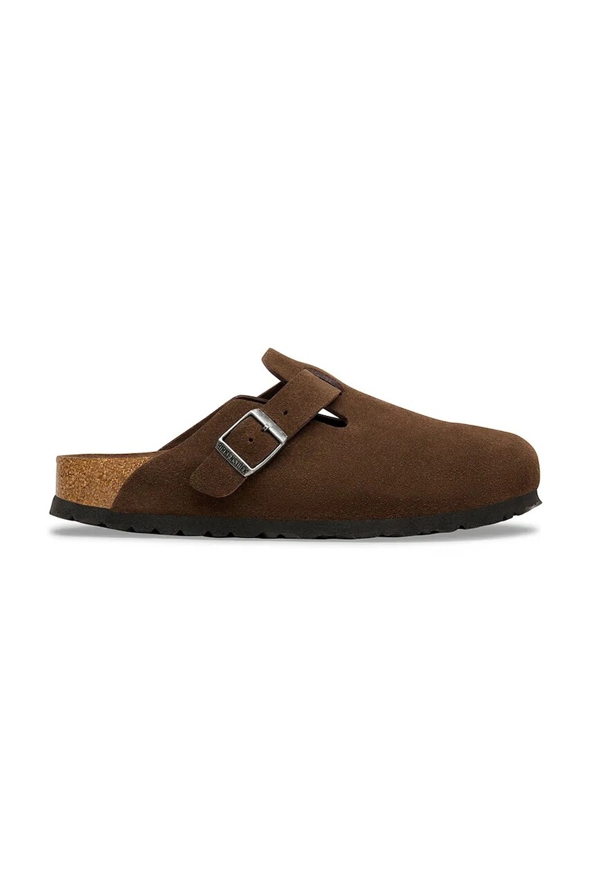Birkenstock šľapky na plochom podpätku semišové Boston SFB LEVE