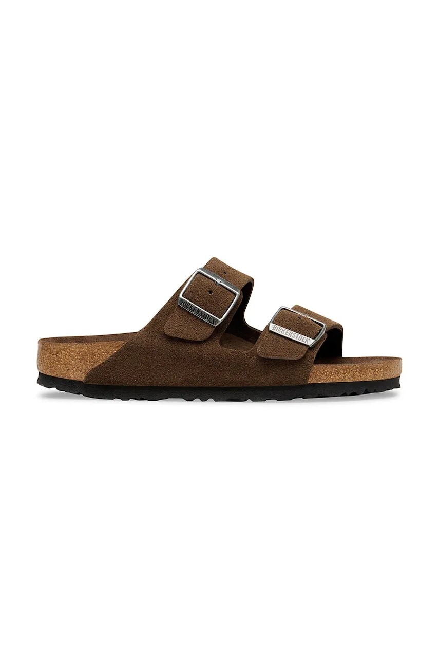 Birkenstock šľapky na plochom podpätku dámske semišové Arizona