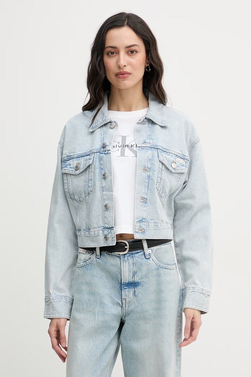 Calvin Klein Jeans krátka bunda dámska rifľová
