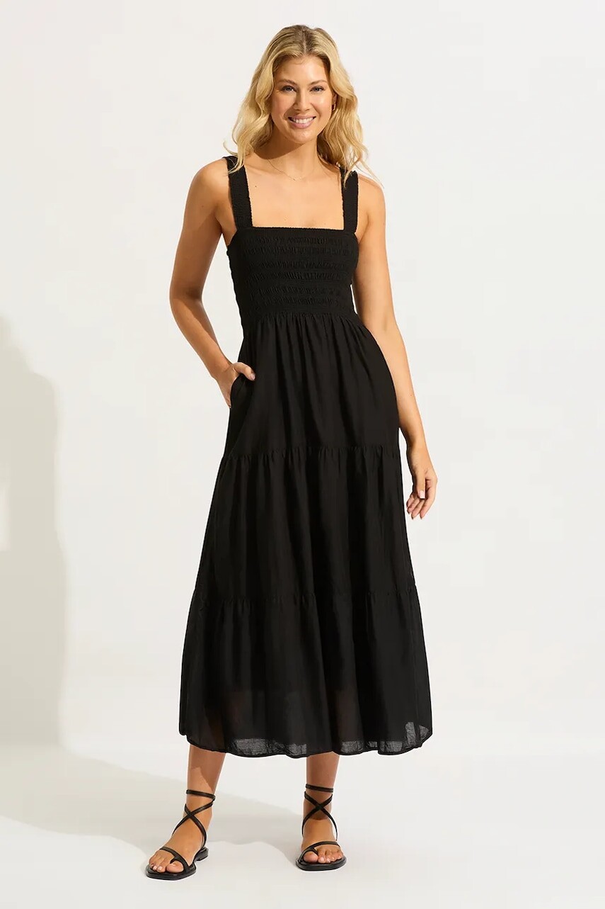 Seafolly šaty bavlnené Faithful Midi Dress