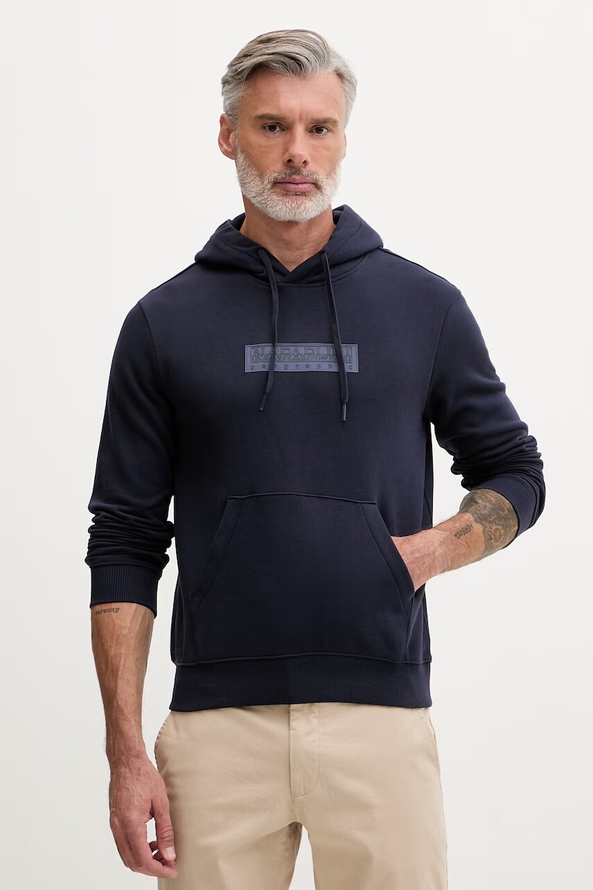 Napapijri mikina s kapucňou pánska bavlnená B-BOX LOGO