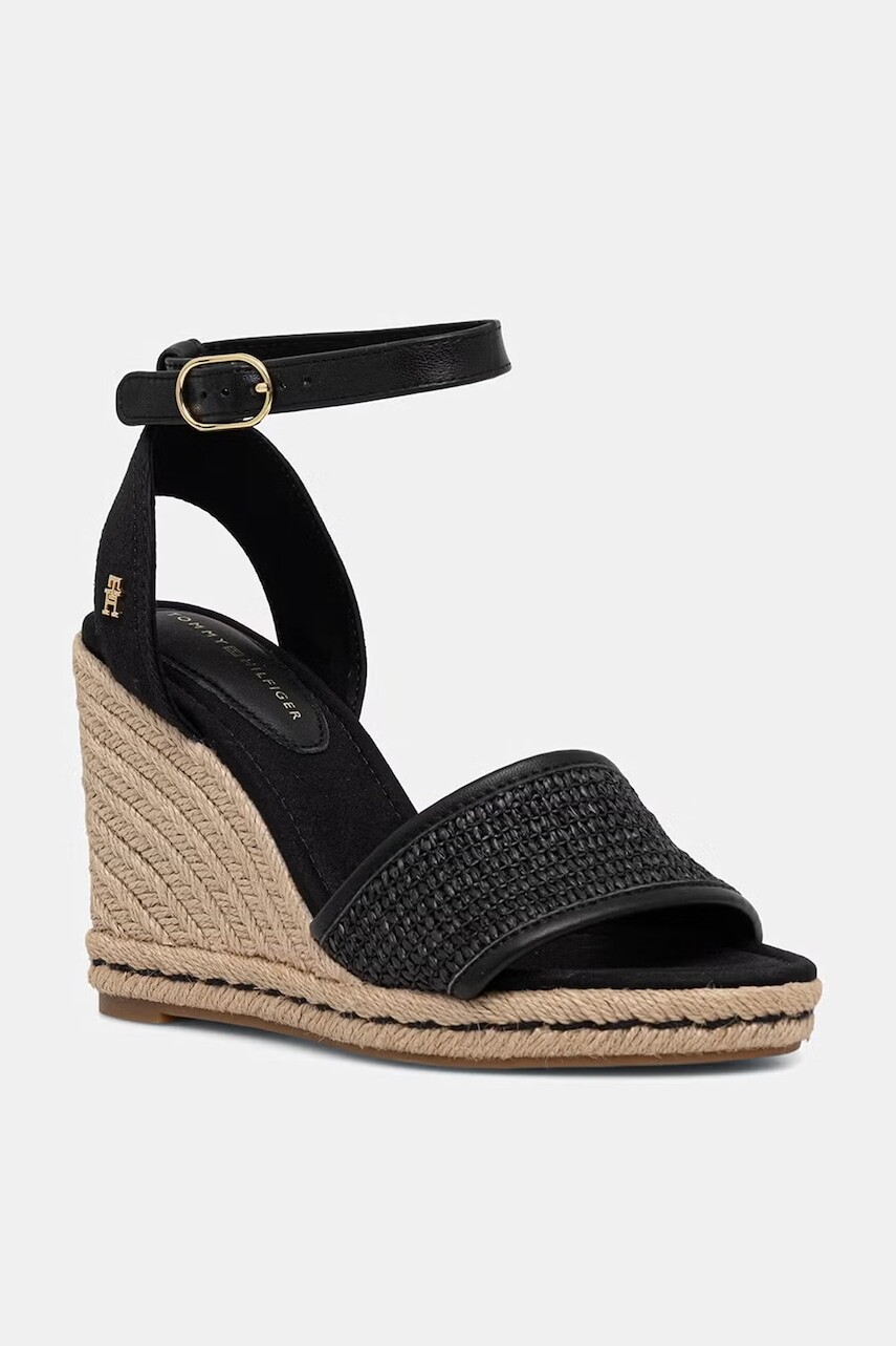 Tommy Hilfiger sandále HIGH WEDGE ESPAD RAFFIA