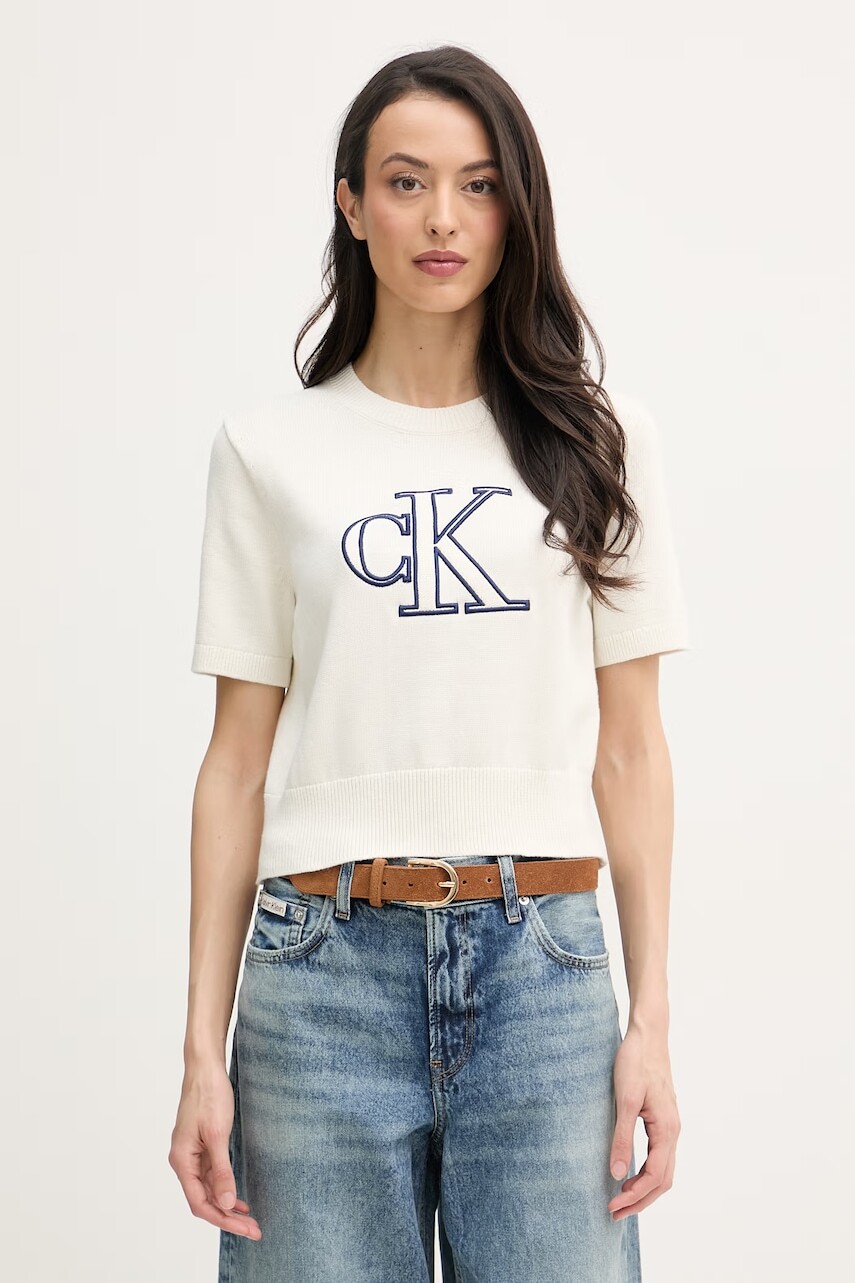 Calvin Klein Jeans úpletové tričko dámske bavlnené