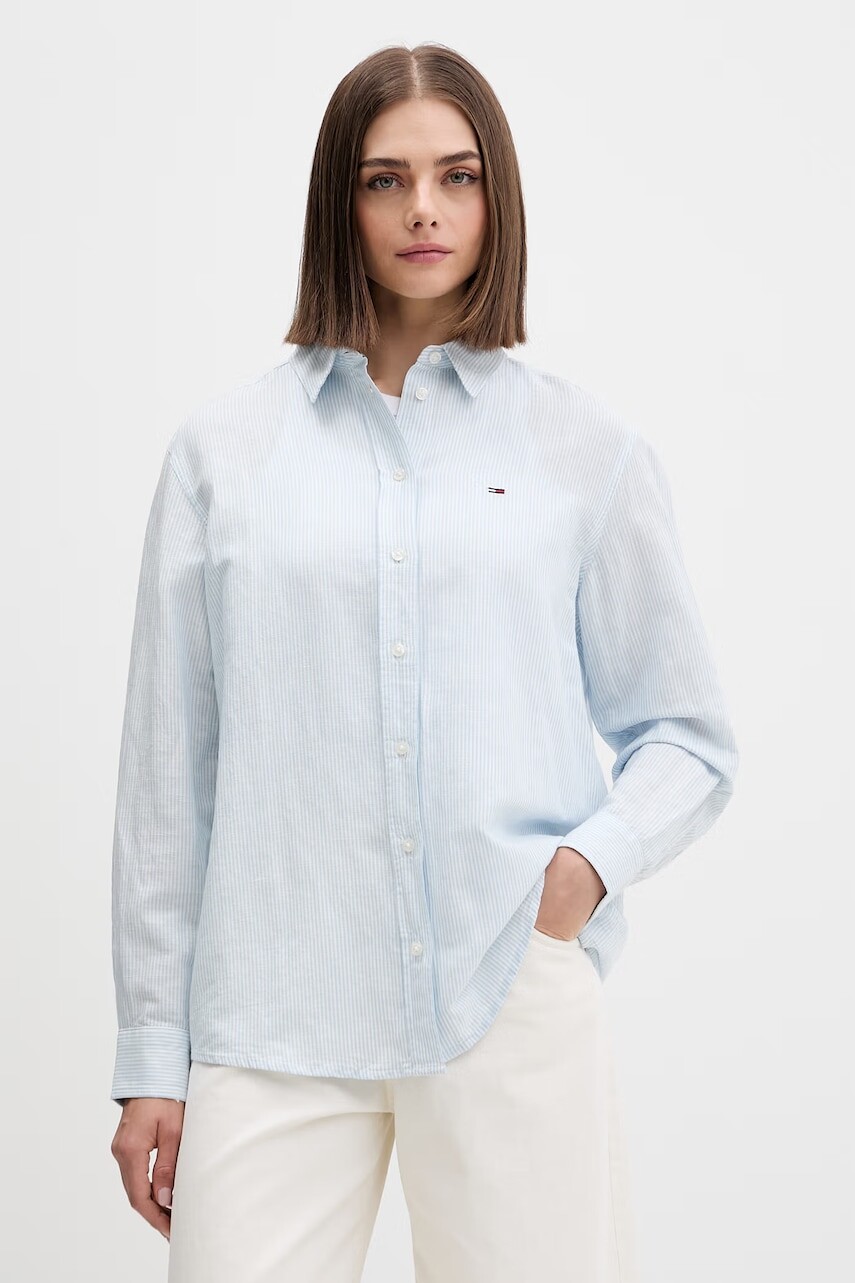 Tommy Jeans košeľa dámska s ľanom