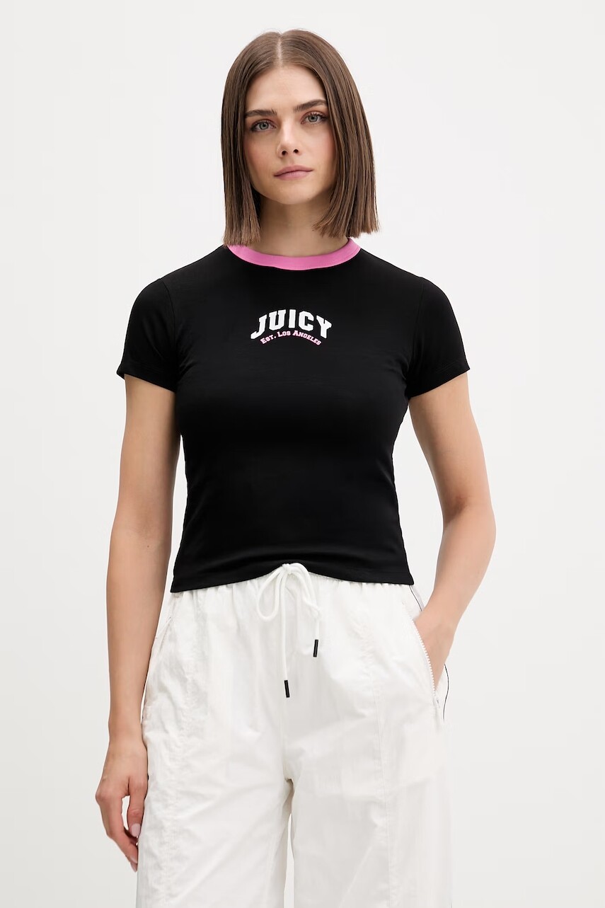 Juicy Couture tričko dámske s bavlnou RINGER TSHIRT
