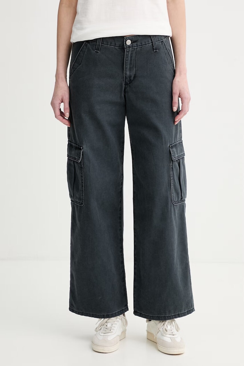 Levi's nohavice dámske bavlnené SUPERLOW LOOSE CARGO ND