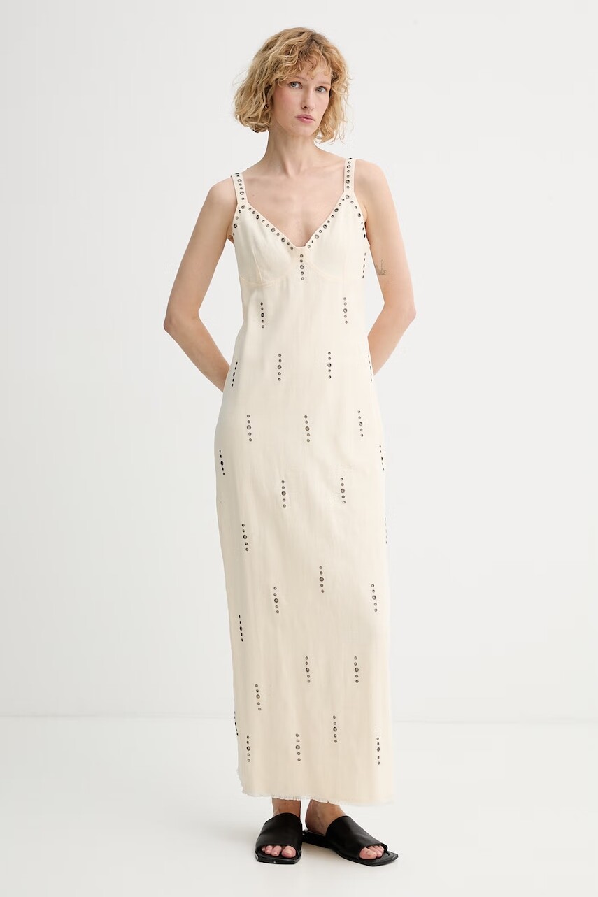 rag & bone šaty s ľanom Aubrey