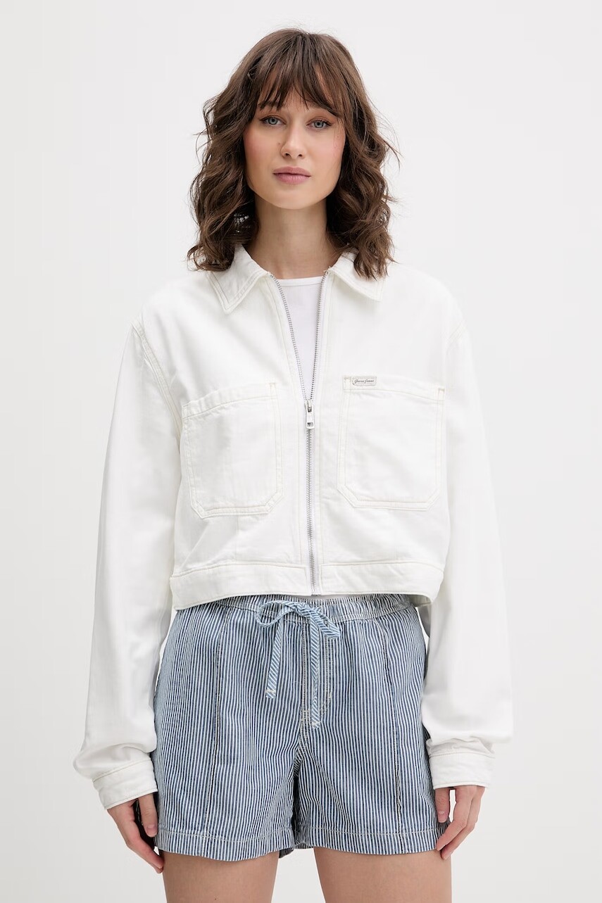 Guess Jeans džínsová bunda dámska s bavlnou