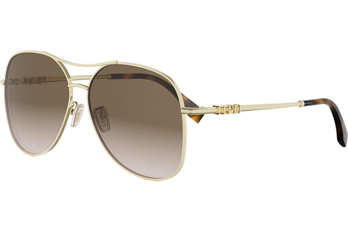 FENDI Fendigraphy Yellow Pilot Sunglasses - ONE SIZE (61)