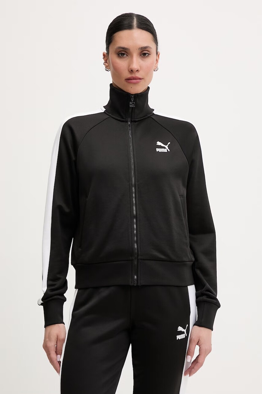 Puma mikina na zips dámska s bavlnou Iconic T7 Track Jacket