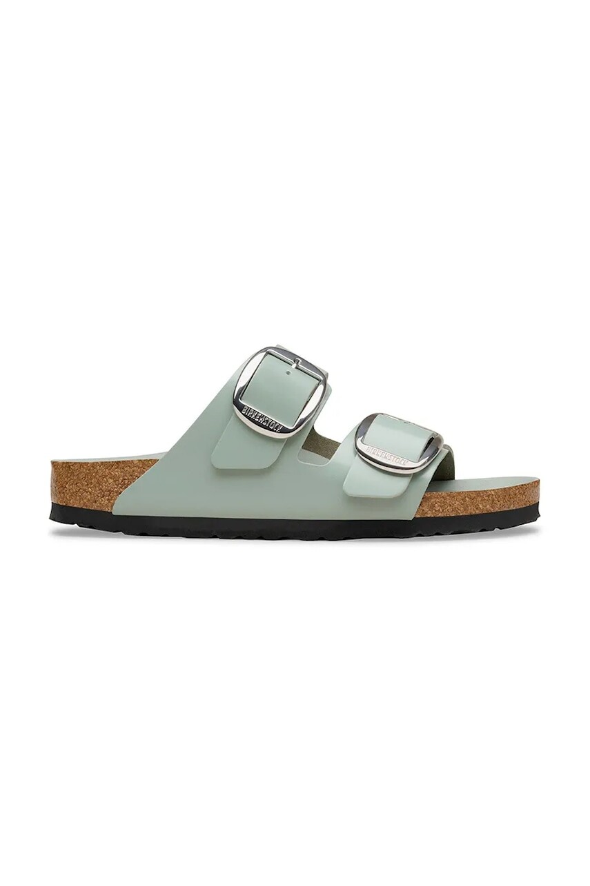 Birkenstock šľapky na plochom podpätku dámske kožené Arizona Big Buckle