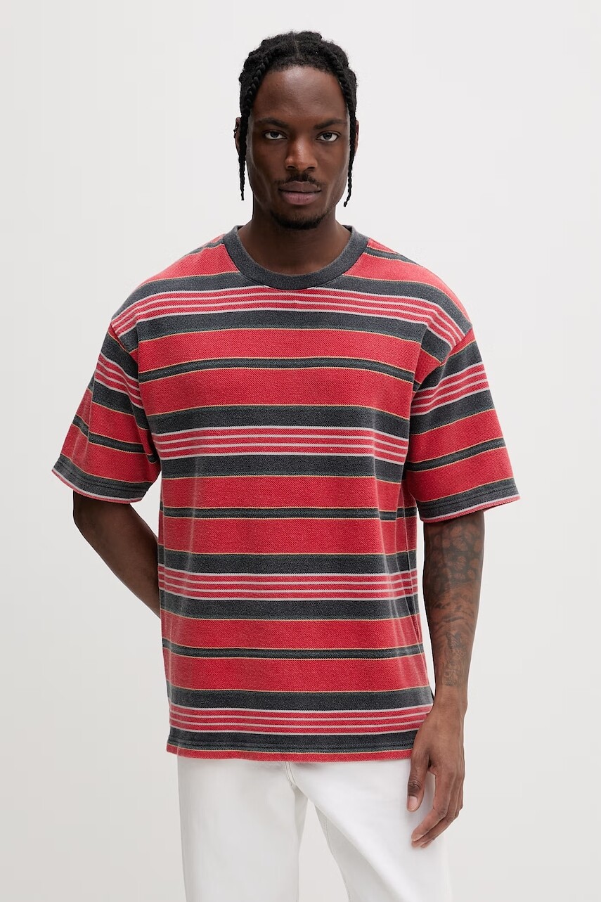 Vans základné pánske bavlnené tričko Premium LX Pique Stripe SS