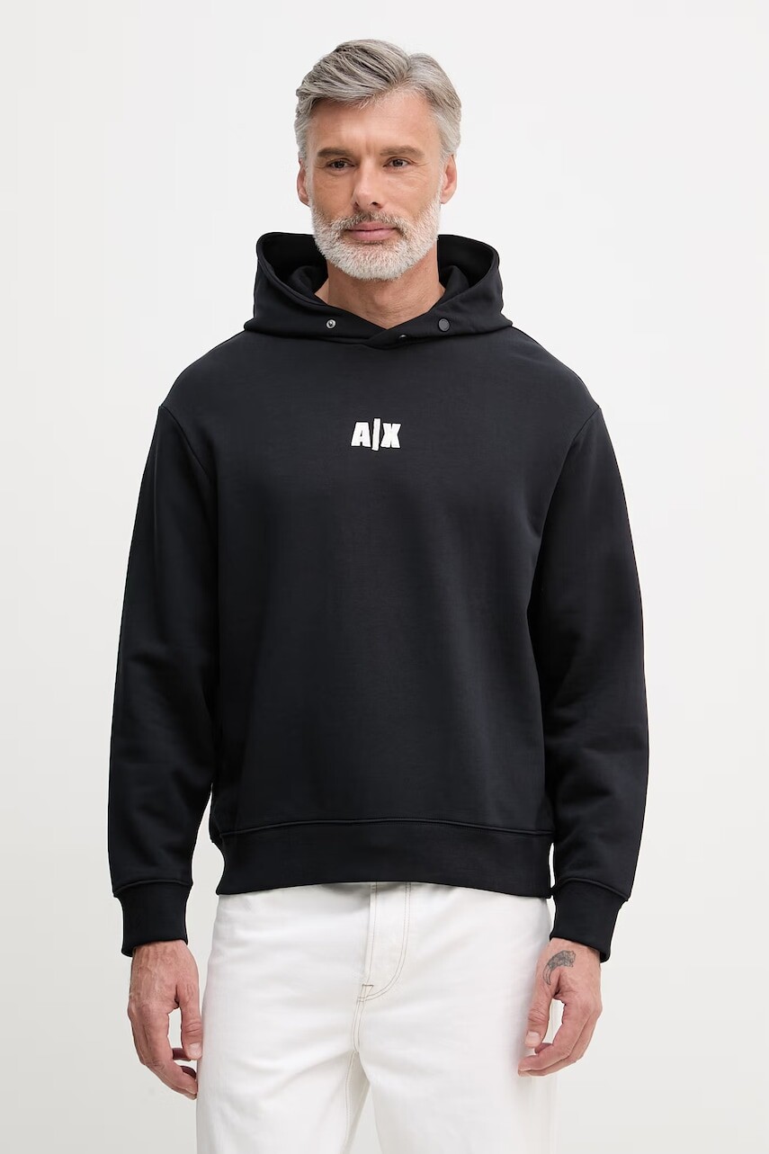 Armani Exchange mikina s kapucňou pánska bavlnená