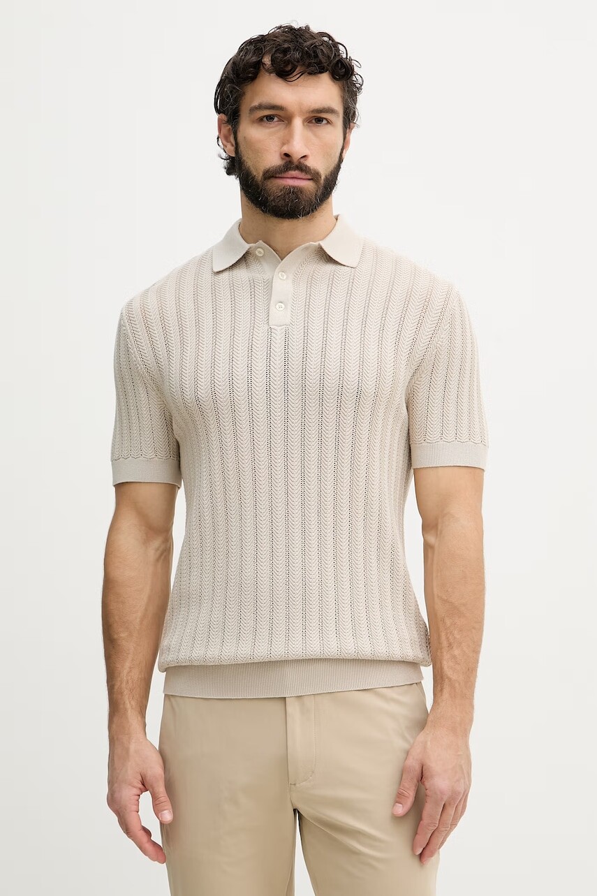 Guess polo tričko pánske s viskózou LONNY