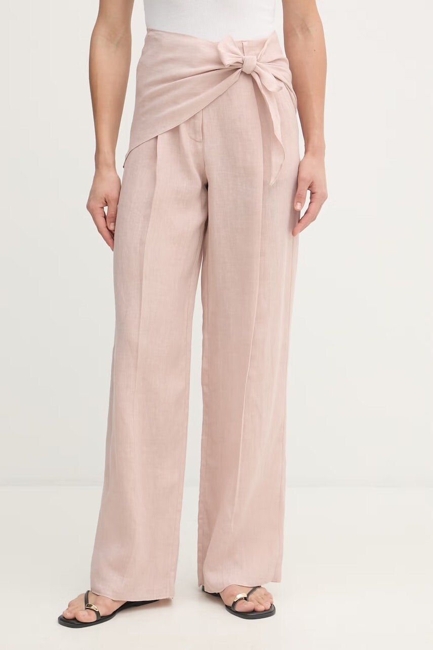 Marella nohavice wide leg dámske ľanové SOLISTA