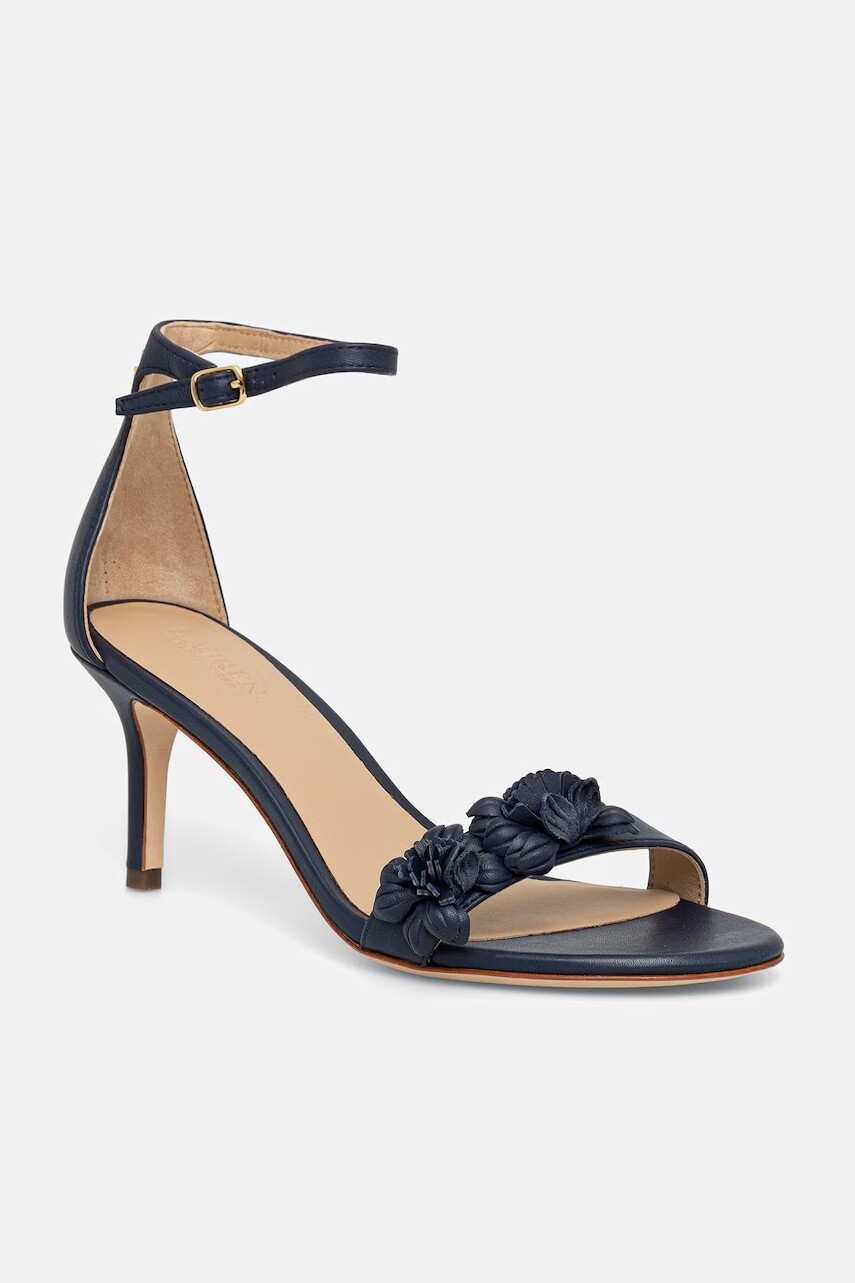 Lauren Ralph Lauren sandále na vysokom podpätku kožené Allie M Flwr