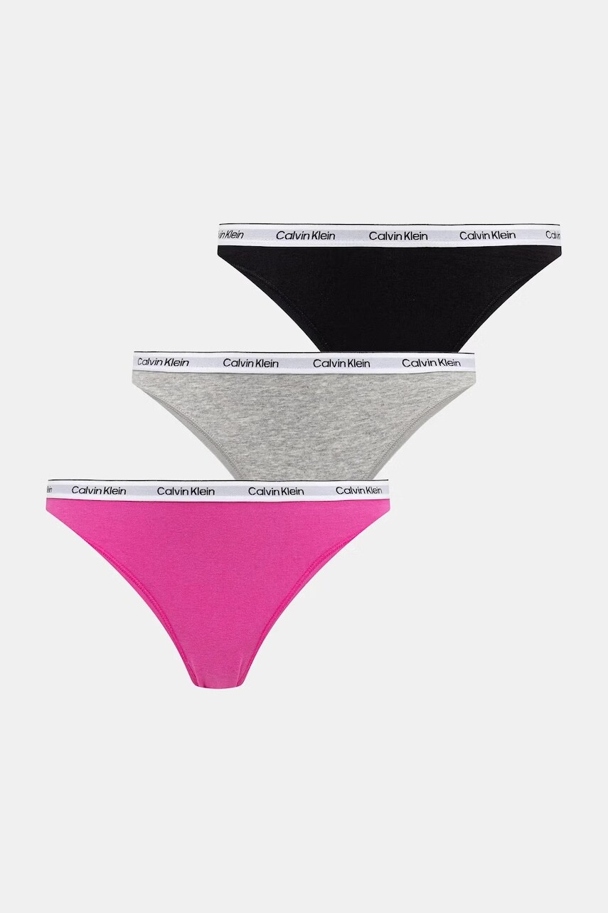 Calvin Klein Underwear tangá dámske bavlnené s elastanom 3-pack