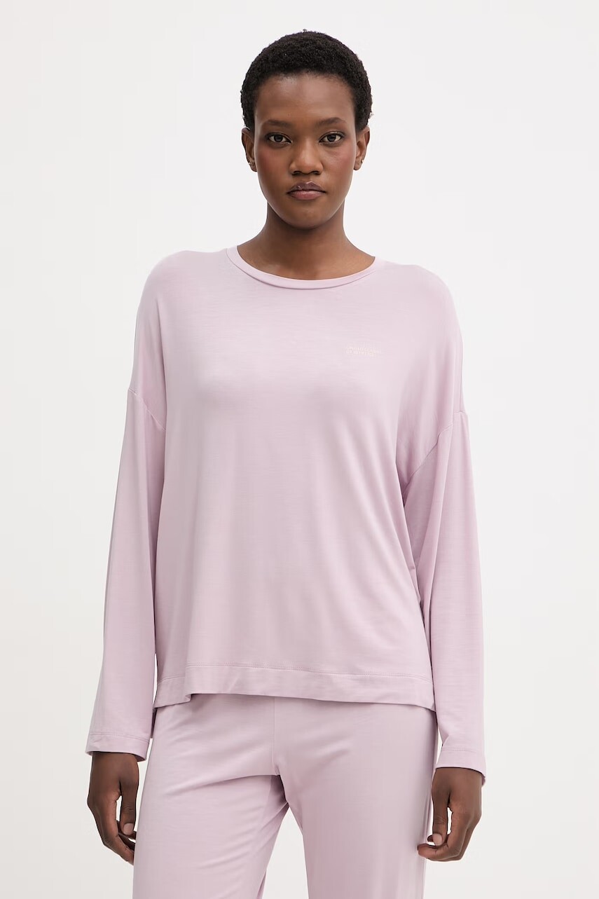 United Colors of Benetton pyžamové tričko s dlhým rukávom dámske s modalom
