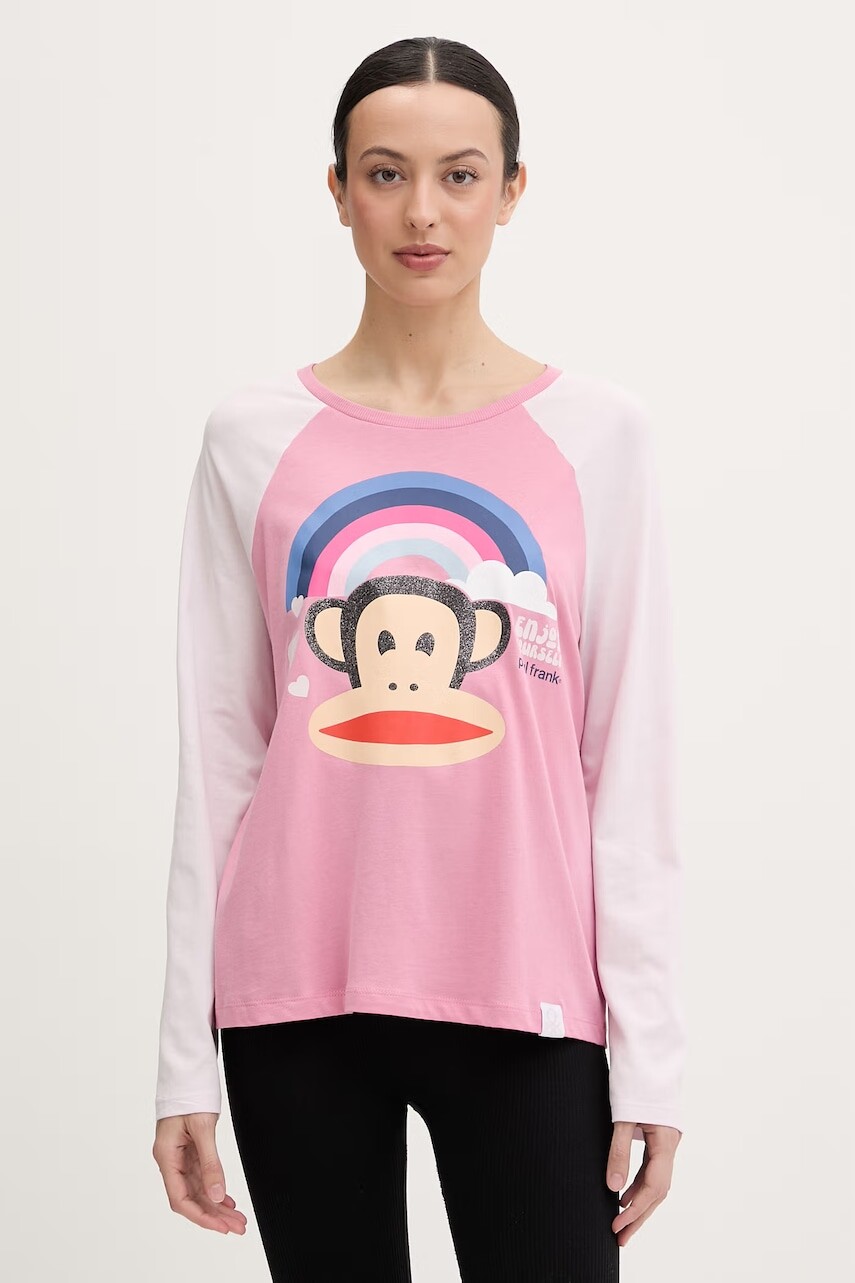 United Colors of Benetton pyžamové tričko s dlhým rukávom dámske s viskózou