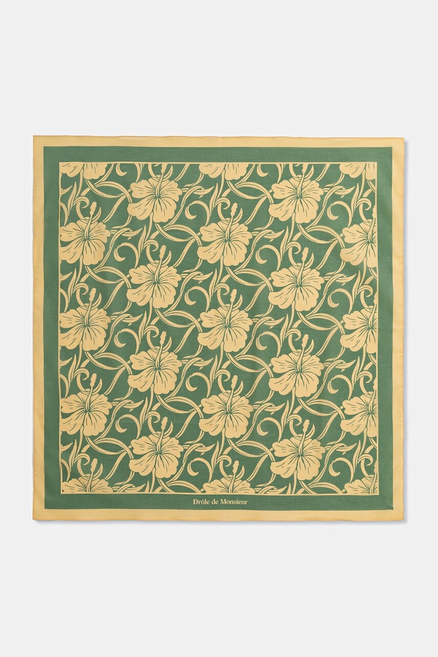 Drôle de Monsieur šatka pánska bavlnená Monogramme Hibiscus