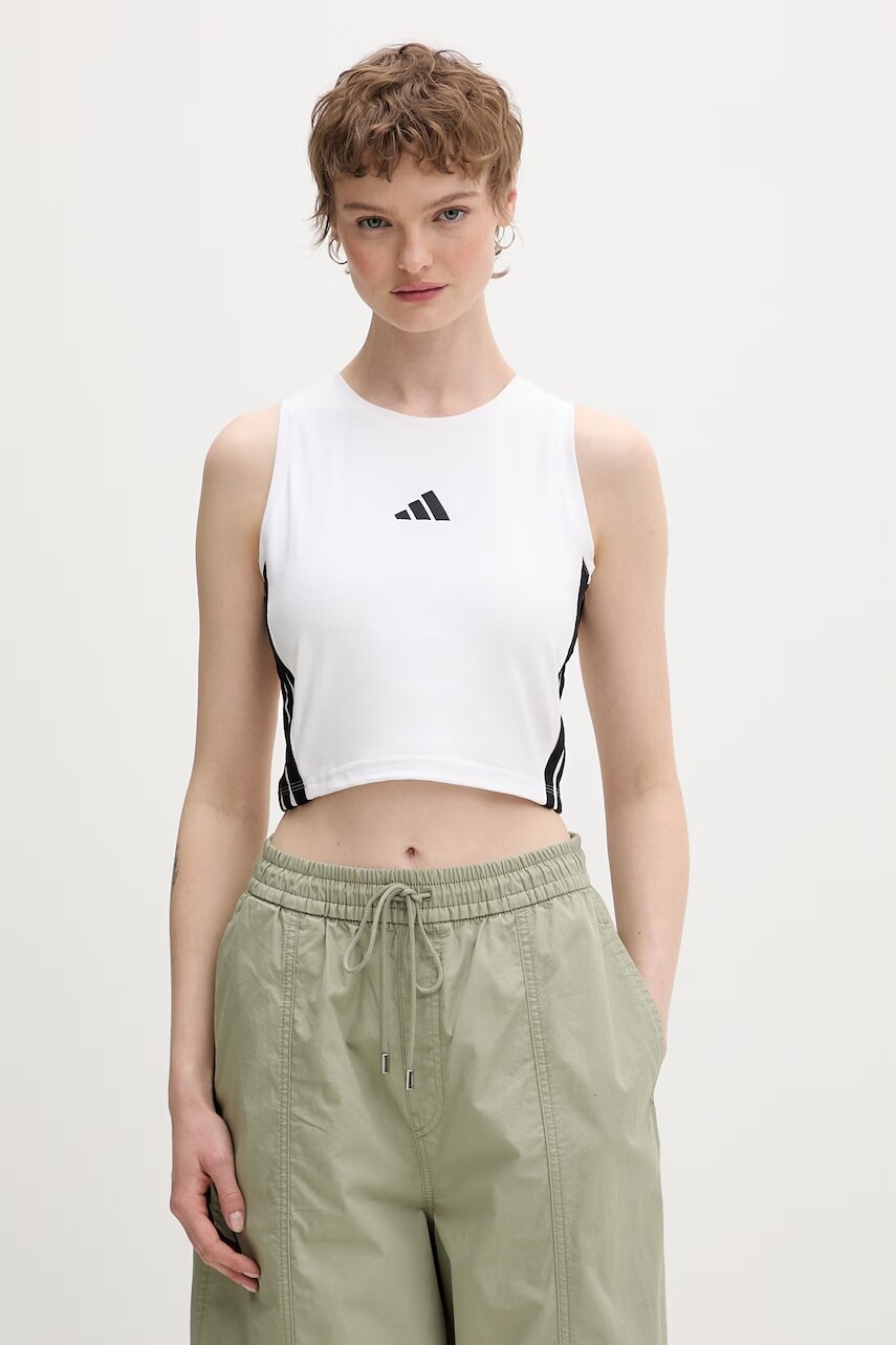 adidas crop top dámsky bavlnený s elastanom Essentials