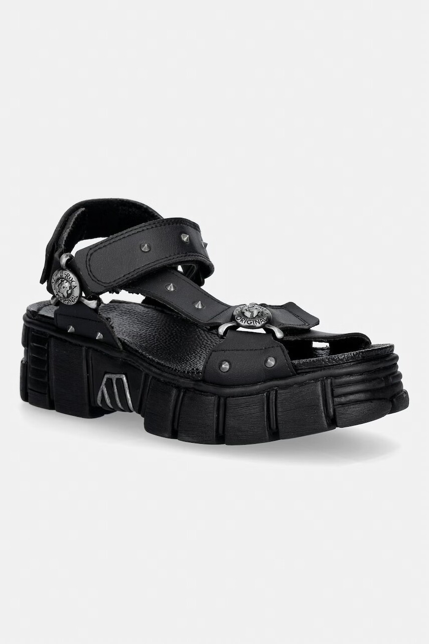 New Rock sandále na platforme dámske VEGAN NEGRO, TOWER CASCO NEGRO LATERAL